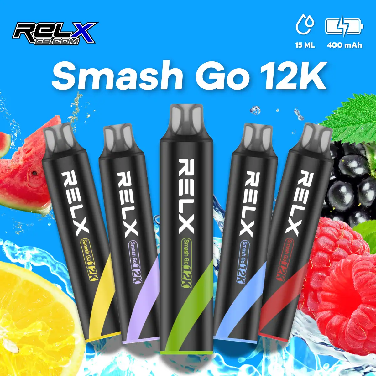 RELX 悅刻Smash Go12000口大容量拋棄式電子煙|悅刻免充免調整出門即用 RELX Smash Go12000口